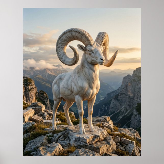 Poster Marble Ram Mountain Pride (Devant)