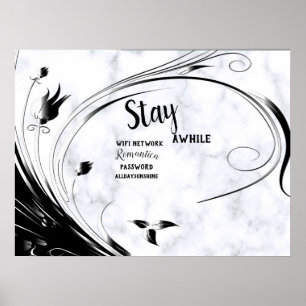 Poster Marbre blanc, Graphique en fibre noire