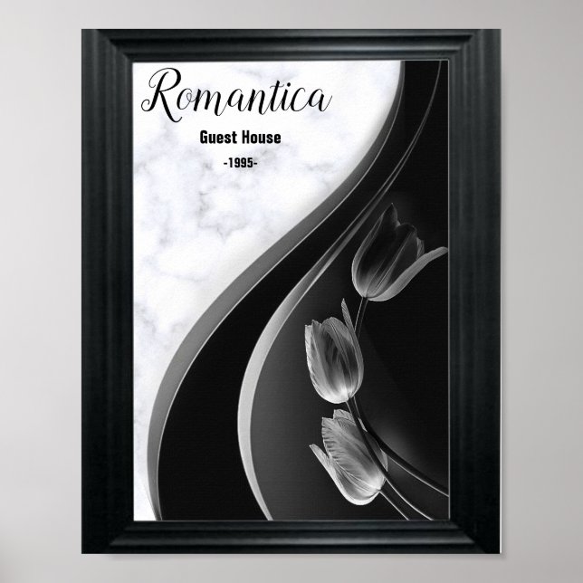 Poster Marbre blanc, Noir, Filigree Or (Devant)
