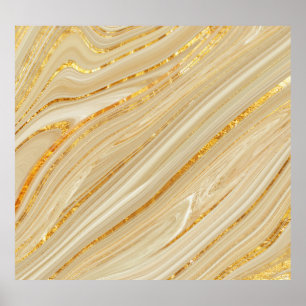 Poster Marbre d'or : arrière - plan de texture luxueuse.