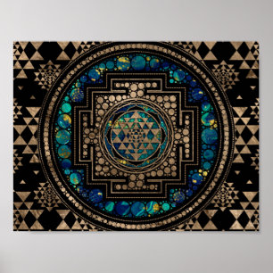 Poster Marbre et or Sri Yantra / Sri Chakra