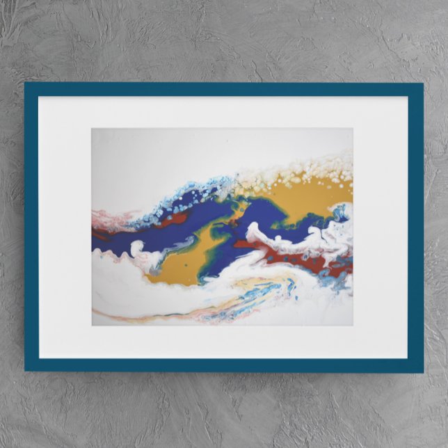 Poster Marbre fluide de la marine de Bourgogne Acrylique  (Créateur téléchargé)