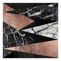 Marbre moderne élégant, Or Rose & Triangle noir