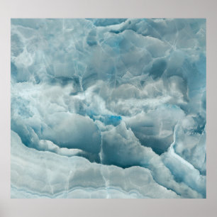 Poster Marbre onyx bleu, texture abstraite.