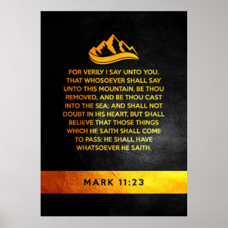 Poster Marc 11:23 Verset de la Bible