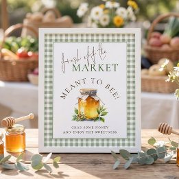Poster Marché à carreaux Signifie Abeille Signe de douche