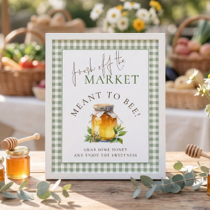 Poster Marché à carreaux Signifie Abeille Signe de douche