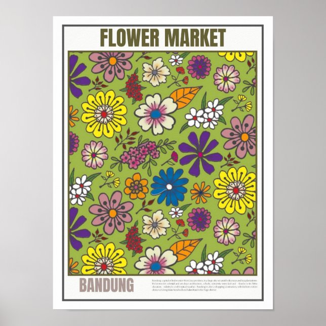 Poster Marché aux fleurs Asie du Sud-Est Bandung (Devant)
