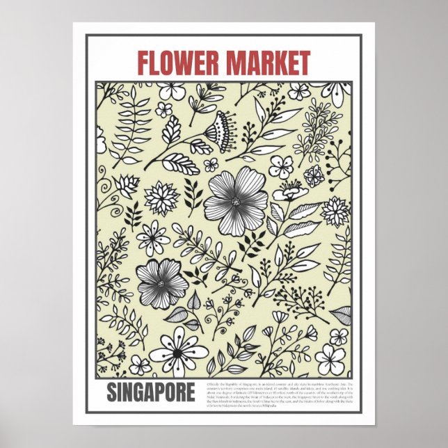 Poster Marché aux fleurs Asie du Sud-Est Singapour (Devant)