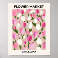 Marché aux fleurs Barcelone Pastel Tulips rose