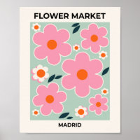 Marché aux fleurs Madrid Floral Art rose Orange Ve