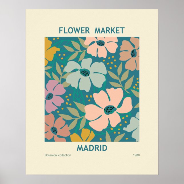 Poster Marché aux fleurs Madrid Imprimer (Devant)
