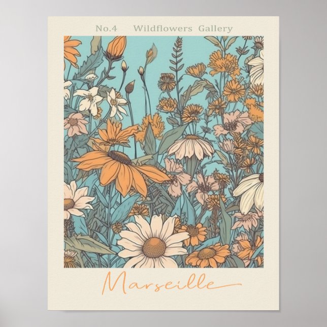 Poster Marché aux fleurs Marseille No. 4 Botanique (Devant)