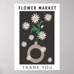 Poster Marché aux fleurs Merci