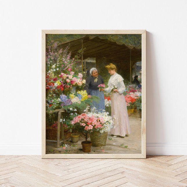 Poster Marché aux fleurs | Victor Gabriel Gilbert (Créateur téléchargé)