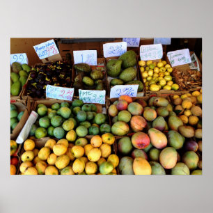 Poster Marché aux fruits Honolulu