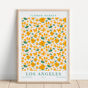 Poster Marché botanique de fleurs de Los Angeles
