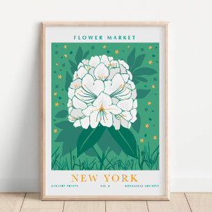 Poster Marché botanique de fleurs de New York