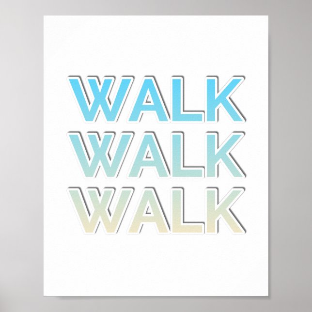 Poster Marche colorée et amusante citations (Devant)