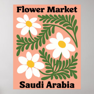 Poster Marché de fleurs d'Arabie Saoudite Mur de Margueri