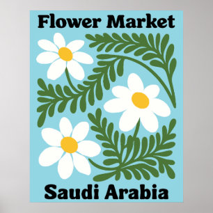 Poster Marché de fleurs d'Arabie Saoudite Mur de Margueri