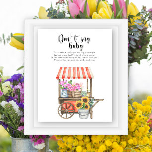 Poster Marché de fleurs des agriculteurs pour une baby sh