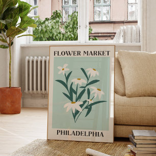Poster Marché de fleurs Philadelphie Fleur de marguerite 