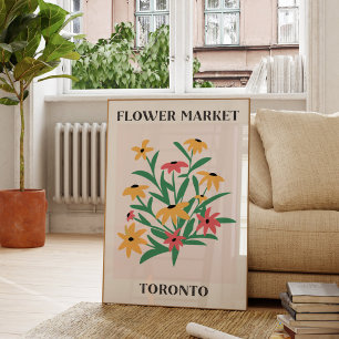 Poster Marché de fleurs Toronto Rose Jaune Daises Floral