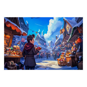 Poster Marché de Noël