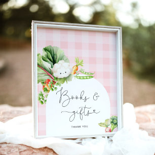 Poster Marché de producteurs locaux rose Livres et cadeau