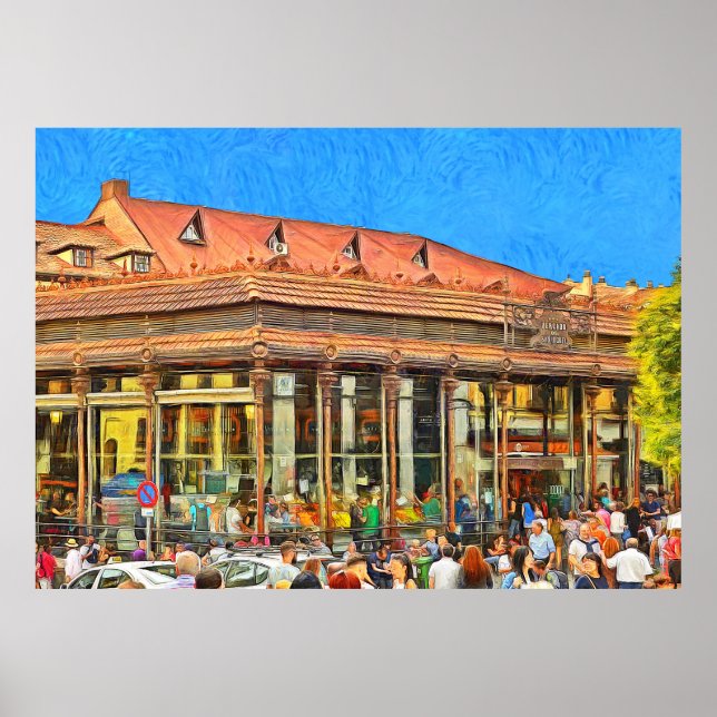 Poster Marché de San Miguel à Madrid. (Devant)