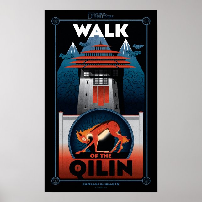 Poster Marche du graphique de la montagne Qilin (Devant)