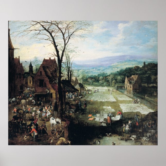 Poster Marché et terrain de blanchiment, 1620-22 (Devant)