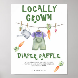 Poster Marché fermier Baby Shower - Tirage au sort de cou
