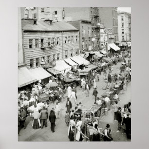 Poster Marché juif, 1890s de NYC