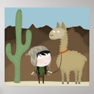 Poster Marche Llama (grand poster)