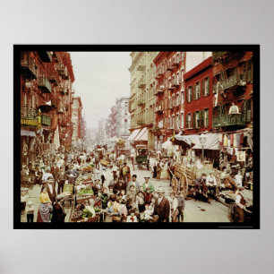 Poster Marché Mulberry St. New York City 1900