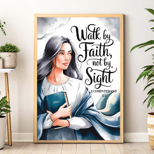 Poster Marche Par Foi Christian Women Wall Art