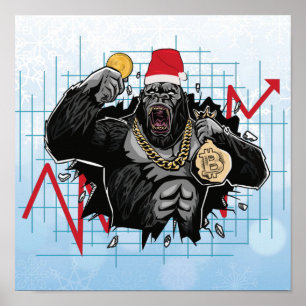 Poster Marché Stock de Noël Bitcoin