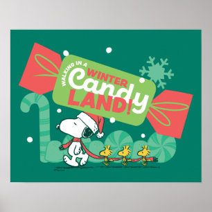 Poster Marcher Dans Un Pays De Bonbons D'Hiver!
