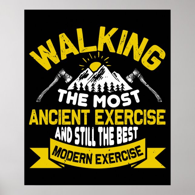 Poster Marcher Est Le Meilleur Exercice Moderne (Devant)
