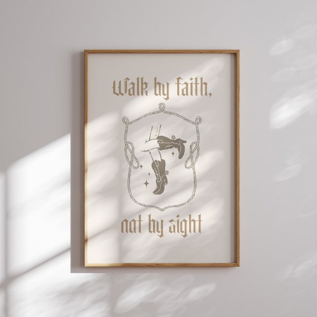 Poster Marcher par la foi Pas par vue Western Cowgirl Bib (Créateur téléchargé)