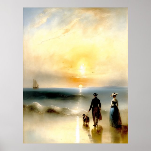 Poster Marcher sur la plage (Devant)