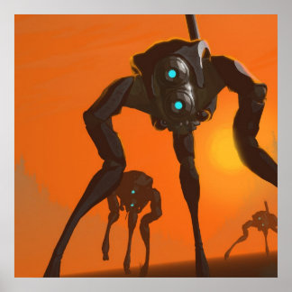 Poster Marcheurs [orange]