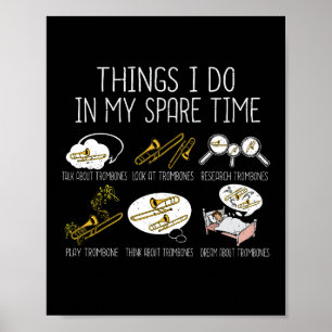 Poster Marching Band Trombone Cadeaux Hommes Jazz Musique