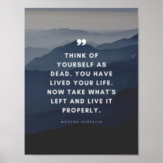 Poster Marcus Aurelius | Pensez à vous-même comme mort.