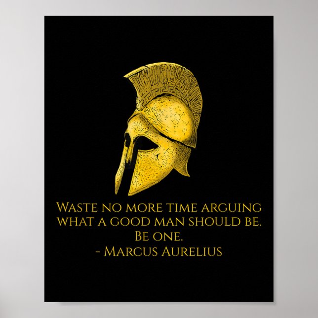 Poster Marcus Aurelius - Philosophie stoïque Citation Sur (Devant)