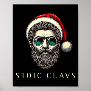Poster Marcus Aurelius Stoïcien Père Noël Stoïcisme Drôle