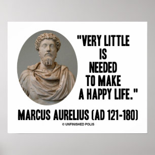Poster Marcus Aurelius Très Peu Nécessaire Faire Une Vie