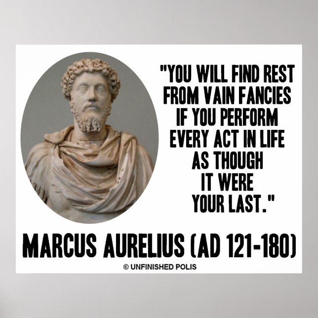 Poster Marcus Aurelius Trouvez Le Repos De Vain Citation  (Devant)